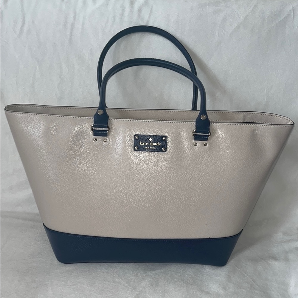- Kate Spade Cream and Navy Tote Bag